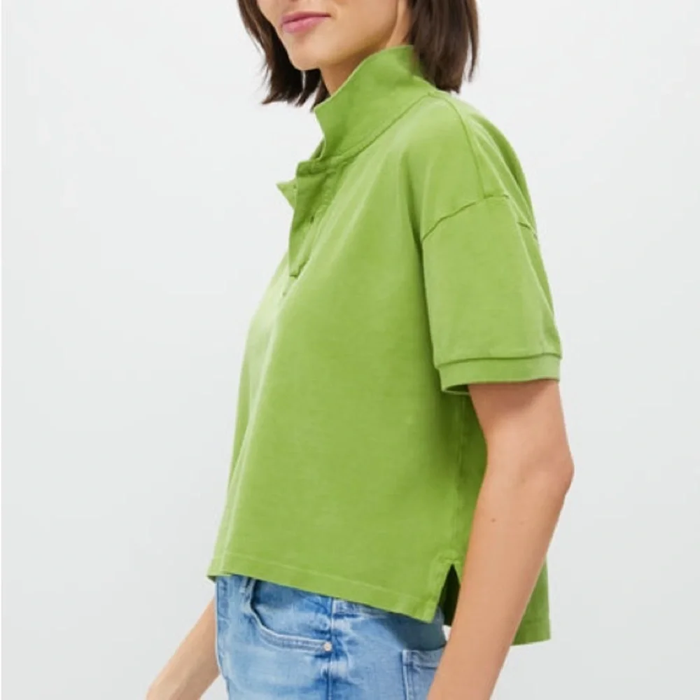 NWT Tuckernuck Peridot Green Pique Holmes Boyfriend Polo New - Picture 2 of 6